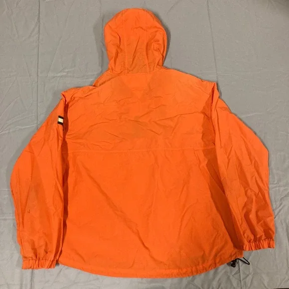 Tommy Hilfiger Mens Orange Anorak Windbreaker Jacket Quarter Zip Hooded XL - Picture 12 of 16
